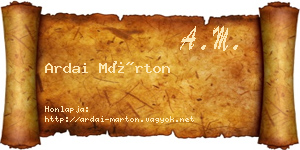 Ardai Márton névjegykártya